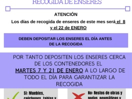 Aviso de recogida de enseres y ofibús de Caixabank Febrero 2025