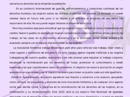 8 de Marzo: Manifiesto conjunto del Ayuntamiento y la Asociación Feminista de Víznar