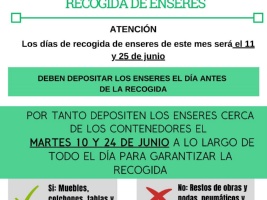 Aviso de recogida de enseres y ofibús de Caixabank Junio 2025